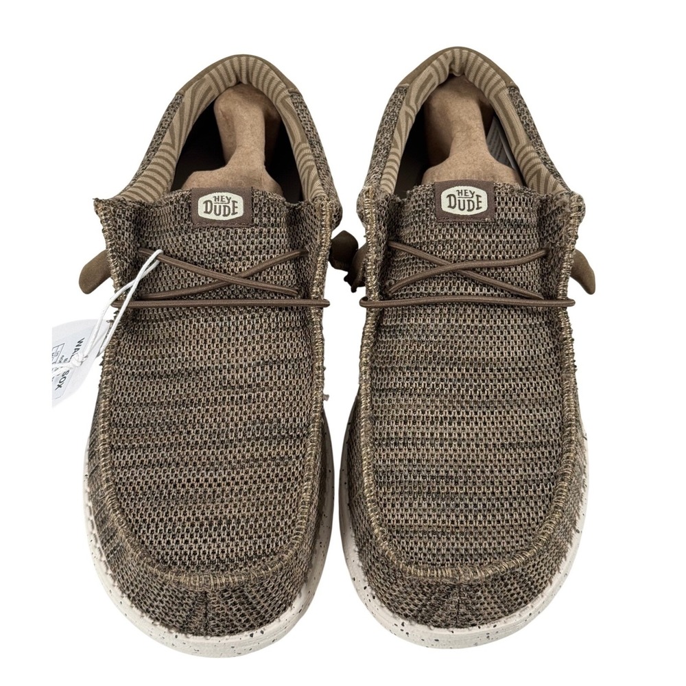 Hey Dude Wally Sox Brown Mens Slip On Loafers Shoes 40019-255 Size 8 NWT